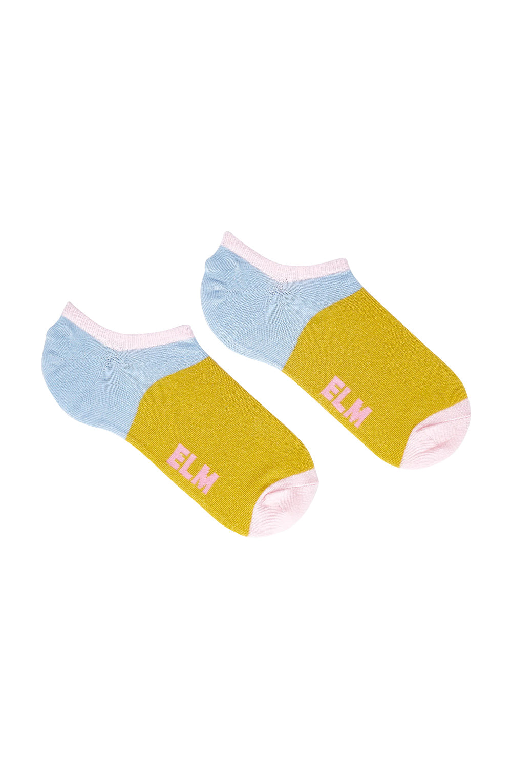 Product shot of the No Show Socks 2Pk in colour Mustawhite, from the front