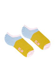 Product shot of the No Show Socks 2Pk in colour Mustawhite, from the front