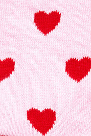 Product shot of the Heart Ankle Socks in colour Pinkheart (Pink), detail