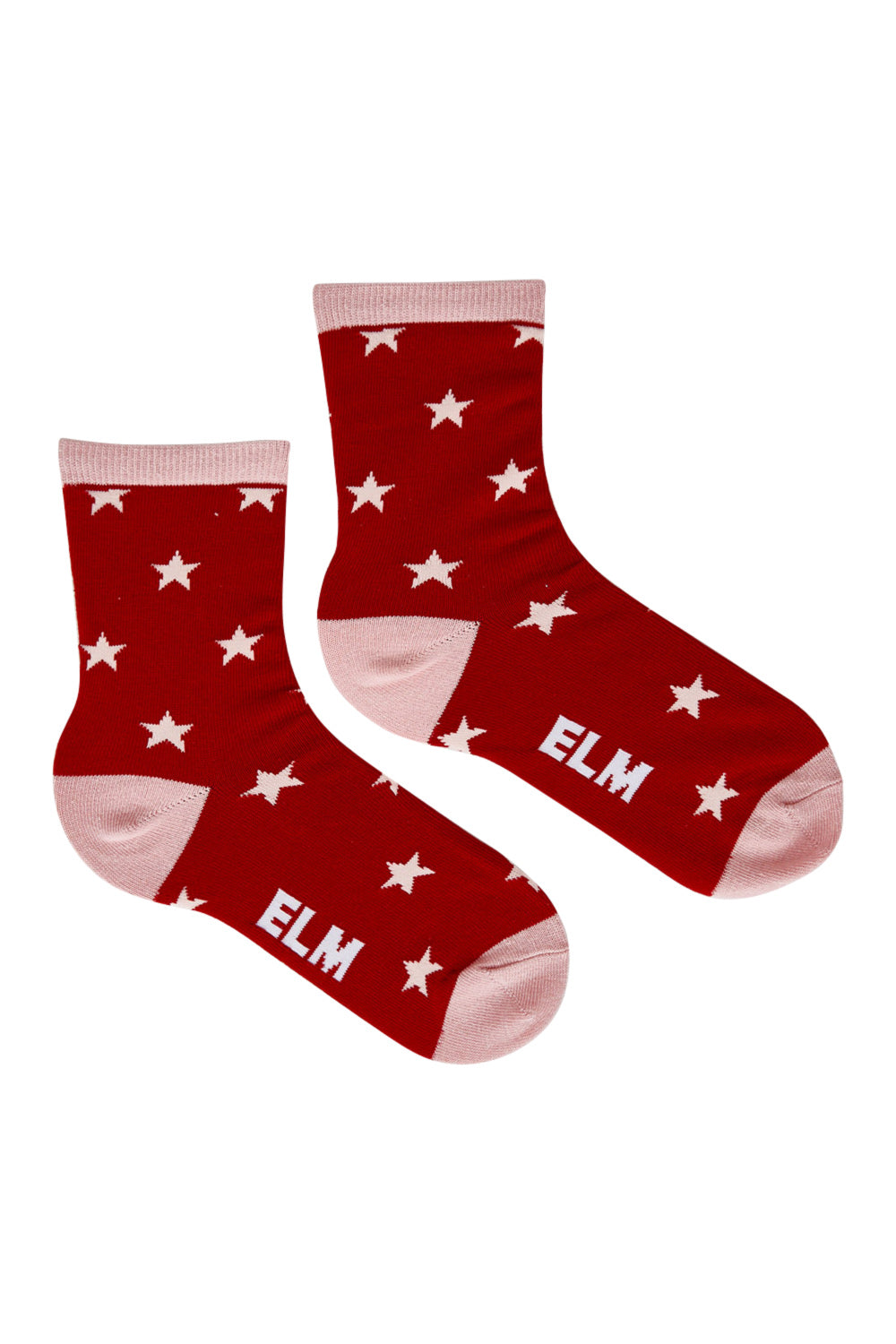 Product shot of the Star Ankle Socks in colour Pinkstar (Pink), from the front
