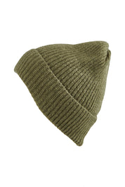 Product shot of the Forrest Beanie in colour Leafclover (Green), from the front
