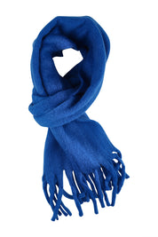 Product shot of the Cosy Scarf in colour Deepblue (Blue), from the front