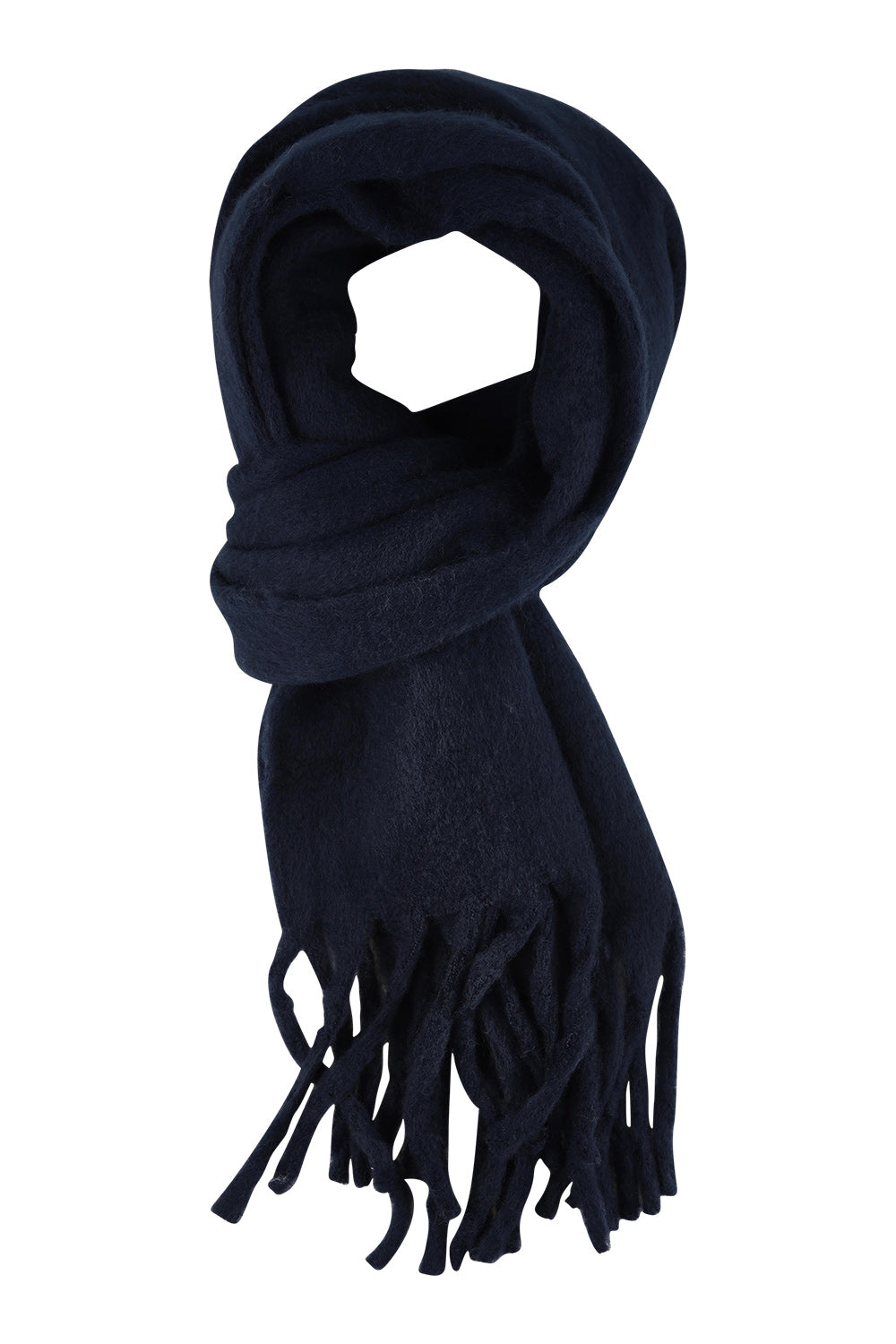 Product shot of the Cosy Scarf in colour Navy (Blue), from the front