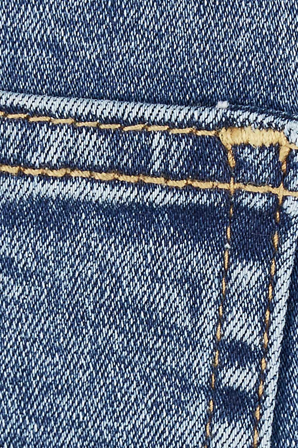 Product shot of the Chloe Denim Skirt in colour Midblue (Blue), detail
