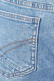Product shot of the Atlas Denim Shorts in colour Midblue (Blue), detail