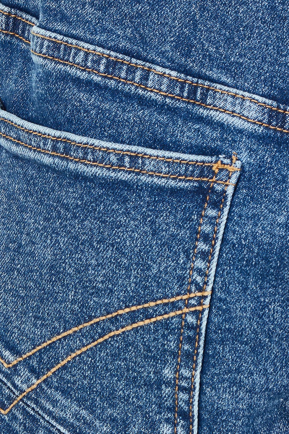 Product shot of the Fundamental Atlas Denim Short in colour Darkblue (Blue), detail