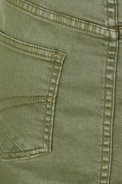 Product shot of the Belle Denim Skirt in colour Washekhaki (Green), detail