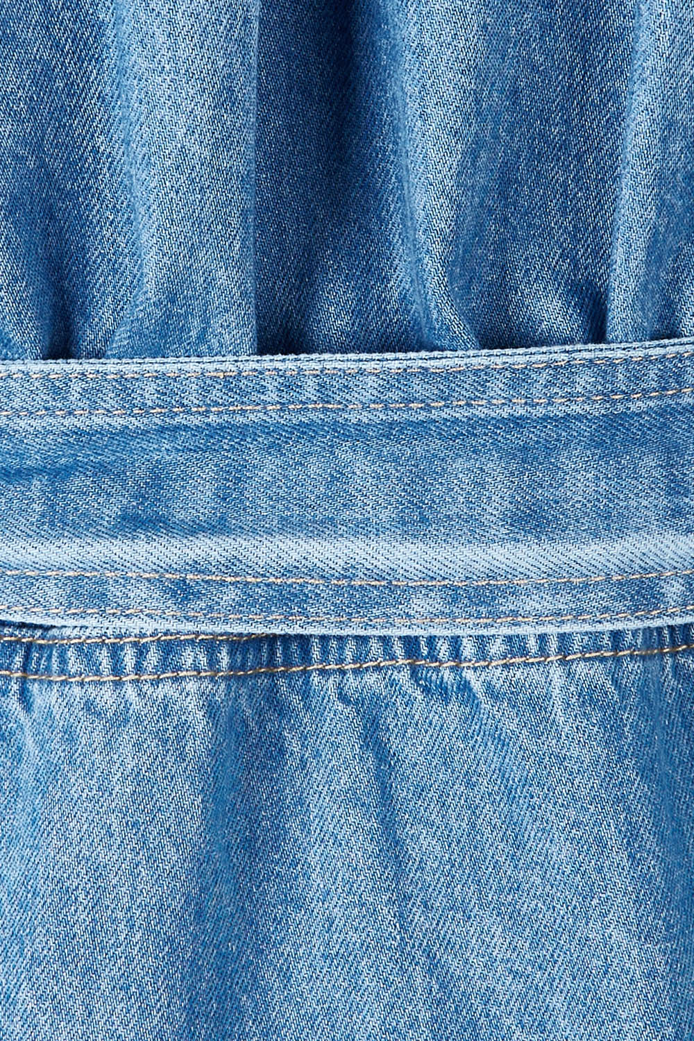 Product shot of the Lucinda Denim Shirt Dress in colour Denim (Blue), detail