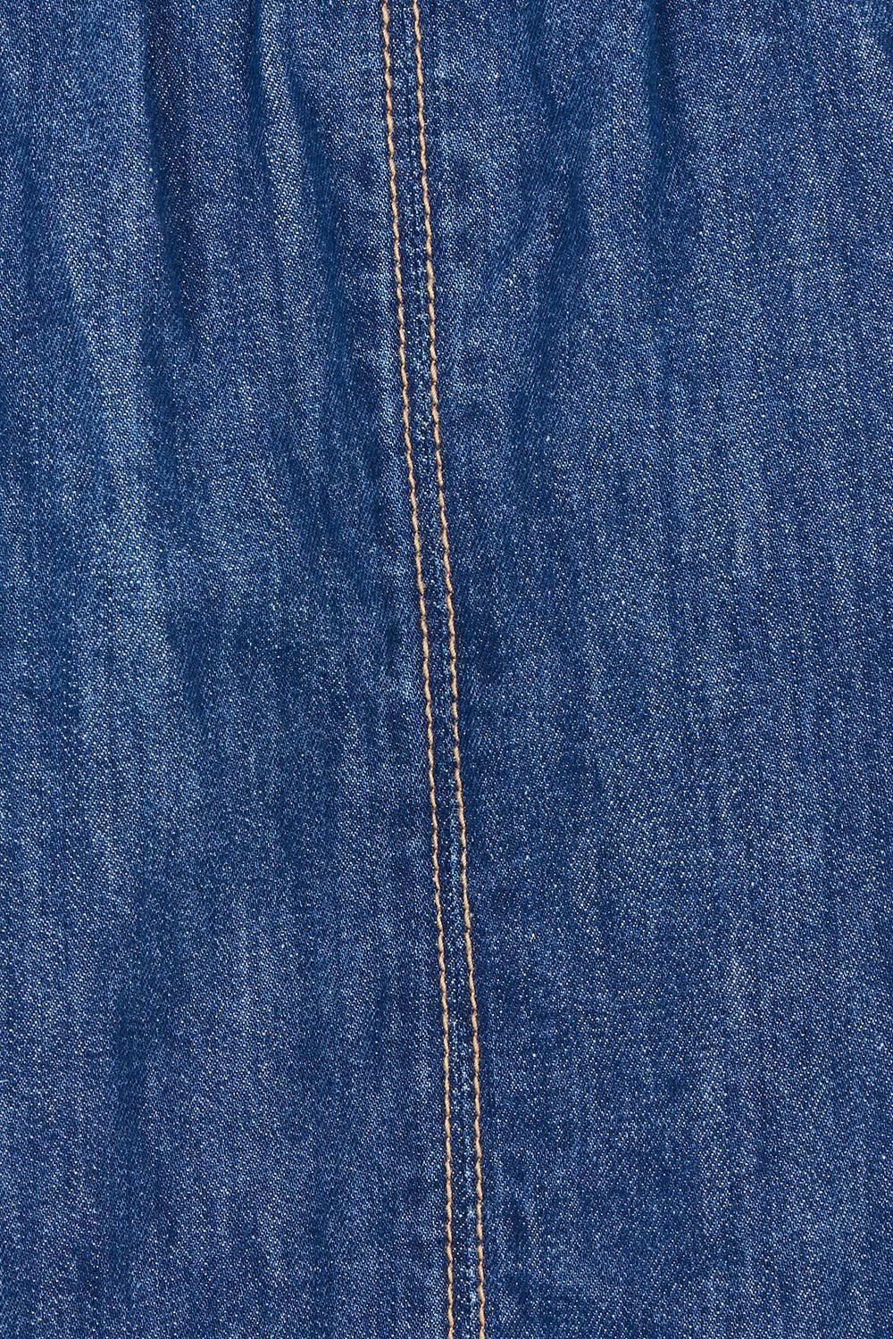 Product shot of the Fundamental Greta Denim Skirt in colour Darkblue (Blue), detail