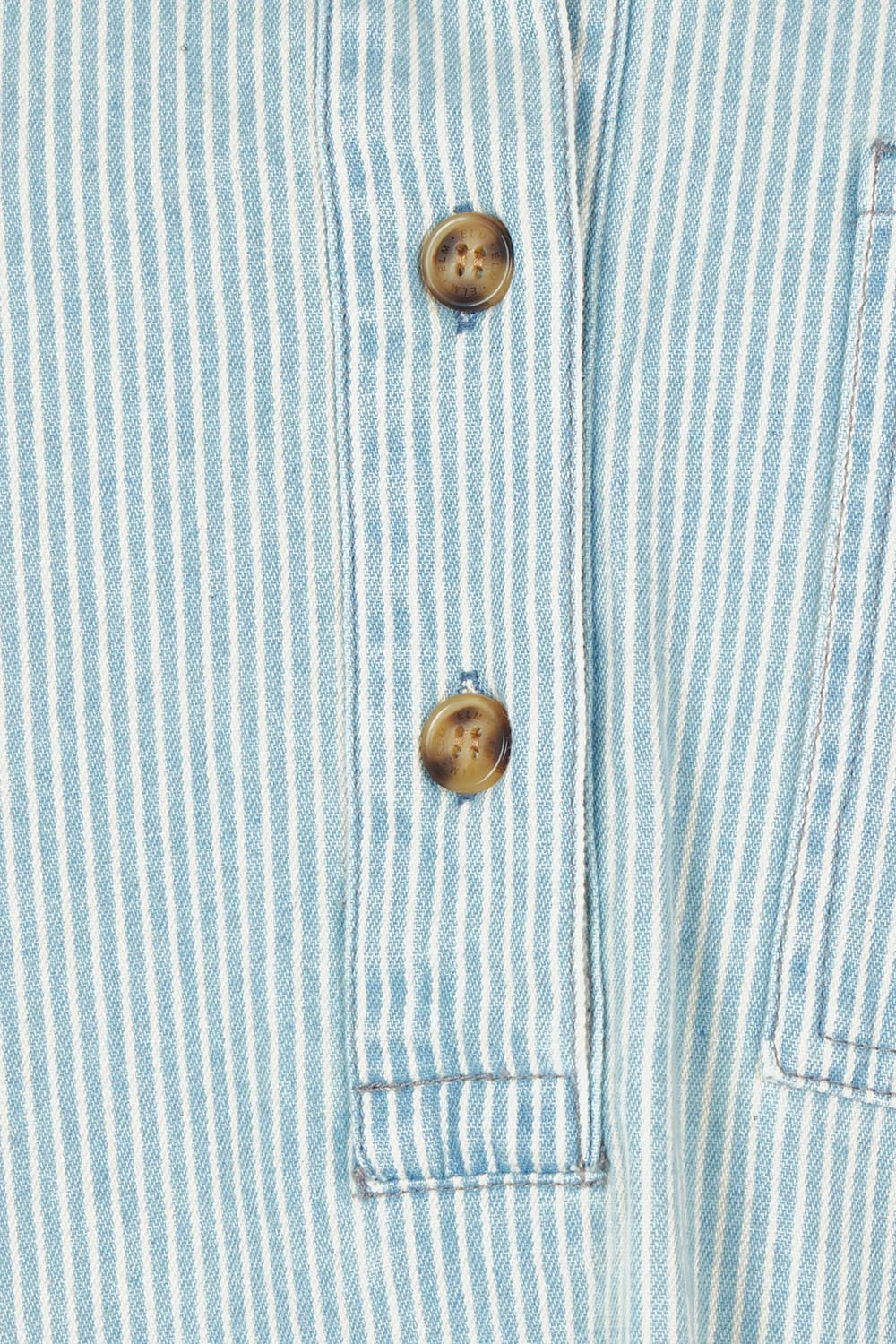 Product shot of the Jenna Stripe Denim Dress in colour Bluewhite (Blue), detail