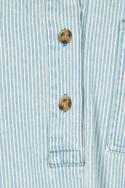 Product shot of the Jenna Stripe Denim Dress in colour Bluewhite (Blue), detail