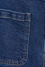 Product shot of the Lennox Denim Skirt in colour Drkblue (Blue), detail