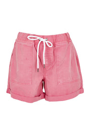 Product shot of the Emma Relaxed Denim Short in colour Chateauros (Pink), from the front