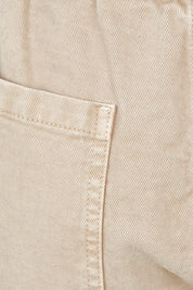 Product shot of the Emma Relaxed Cotton Short in colour Latte, detail