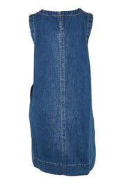 Product shot of the Sonny Denim Dress in colour Darkblue (Blue), from the back