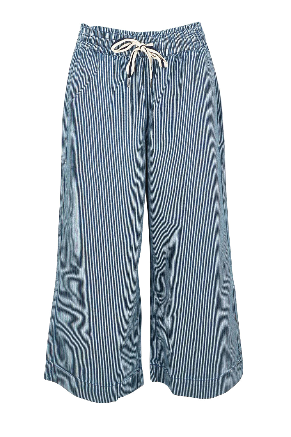 Julia Pinstripe Denim Pant - Bluewhite