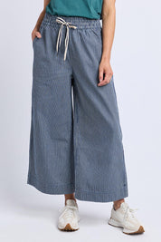 Julia Pinstripe Denim Pant - Bluewhite