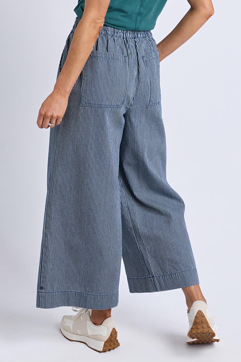 Julia Pinstripe Denim Pant - Bluewhite