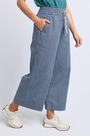 Julia Pinstripe Denim Pant - Bluewhite