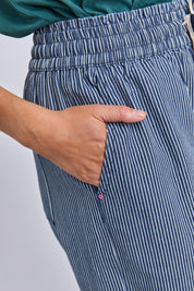 Julia Pinstripe Denim Pant - Bluewhite