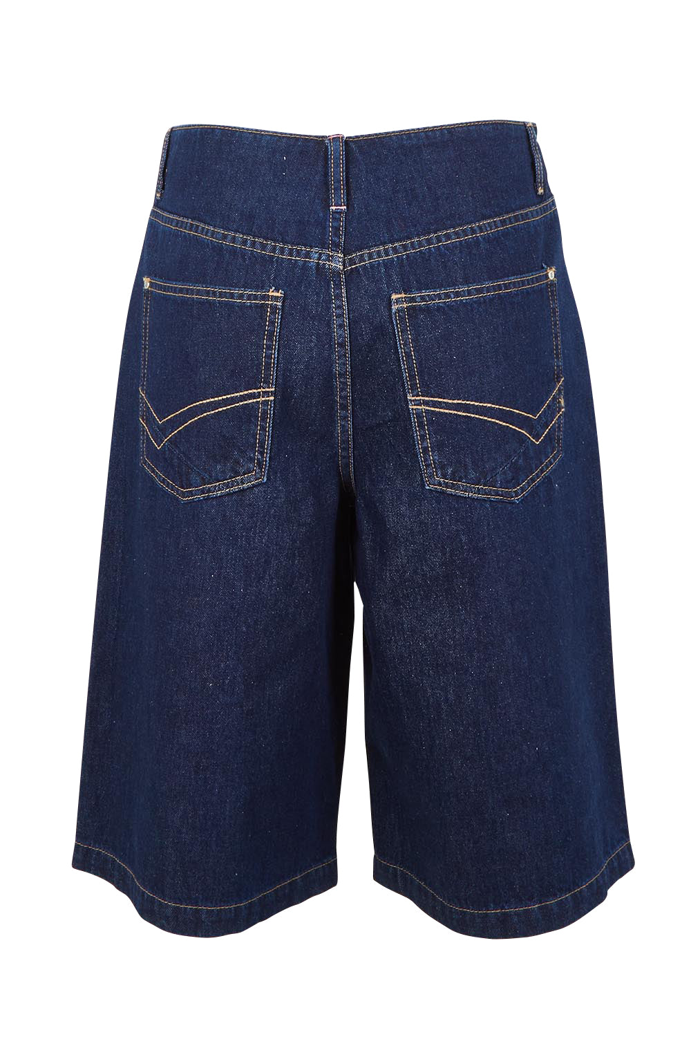 Product shot of the Faith Denim Shorts – Dblue in colour Dblue, from the back