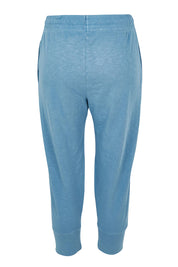 Product shot of the Fundamental Brunch Cotton Pant in colour Blueshadow (Blue), from the back