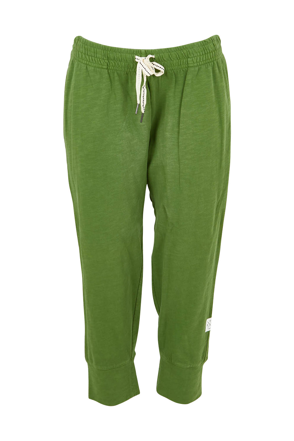 Product shot of the Fundamental Brunch Cotton Pant in colour Cedargreen (Green), from the front