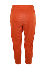 Product shot of the Fundamental Brunch Cotton Pant – Earthbrown in colour Earthbrown, from the back