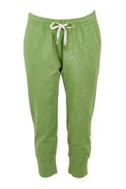 Product shot of the Fundamental Brunch Cotton Pant in colour Forest (Green), from the front