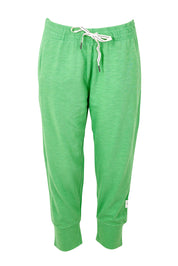 Product shot of the Fundamental Brunch Cotton Pant in colour Greenbriar (Green), from the front