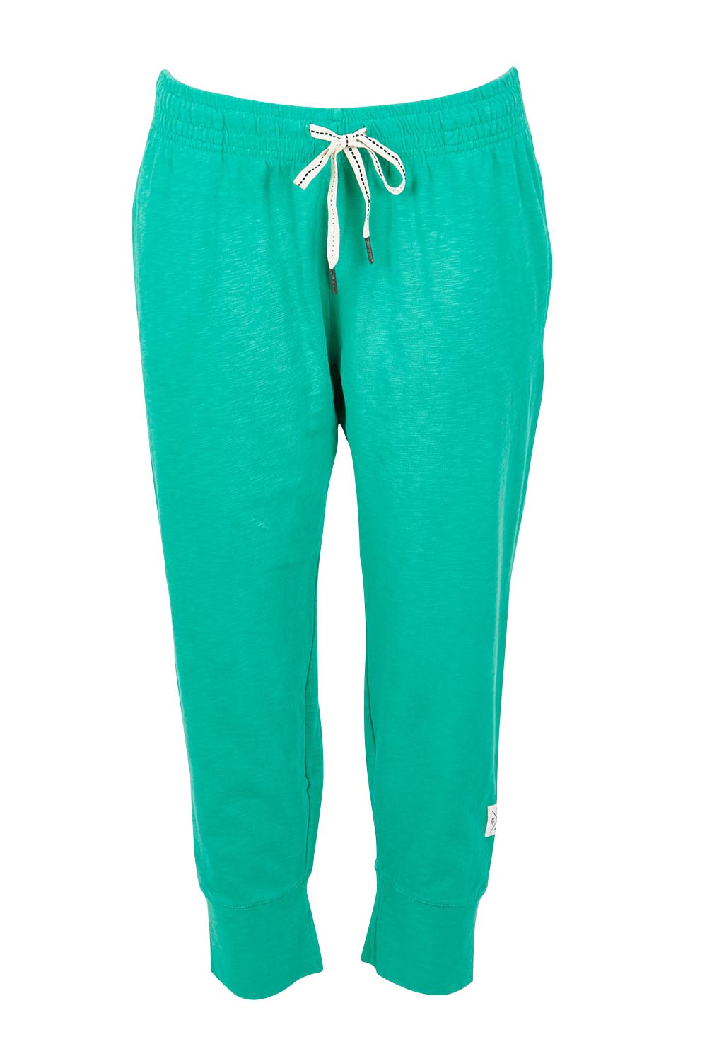 Product shot of the Fundamental Brunch Cotton Pant in colour Gumdrop (Green), from the front