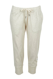Product shot of the Fundamental Brunch Cotton Pant in colour Linen, from the front