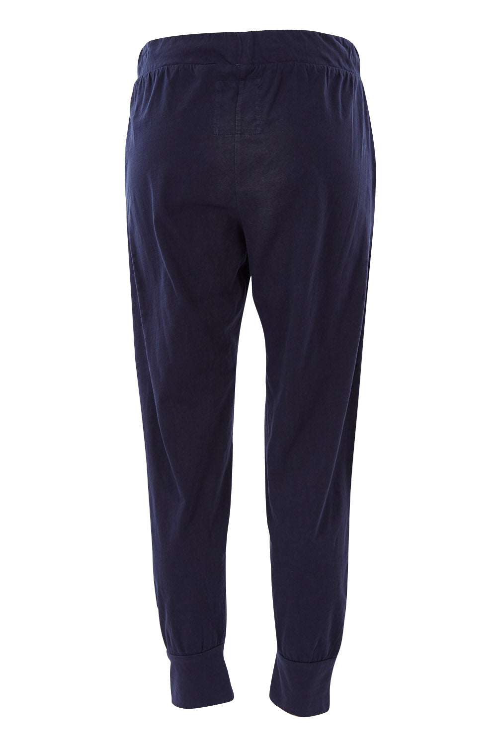 Product shot of the Fundamental Brunch Cotton Pant in colour Navy (Blue), from the back