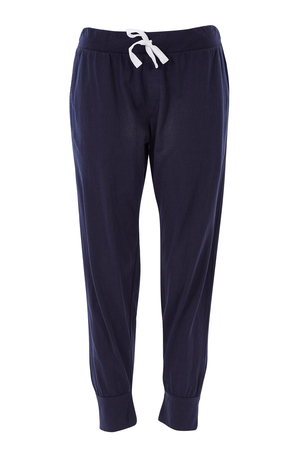 Product shot of the Fundamental Brunch Cotton Pant in colour Navy (Blue), from the front