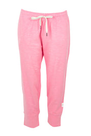 Product shot of the Fundamental Brunch Cotton Pant in colour Strawberry (Pink), from the front