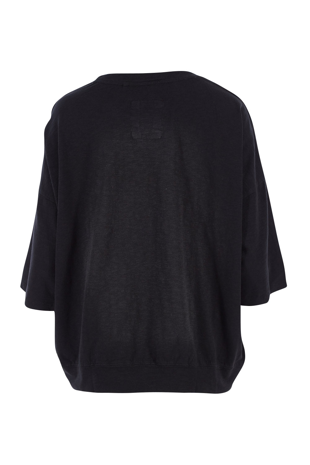 Product shot of the Fundamental Mazie Cotton Sweat Top in colour Black (Black), from the back