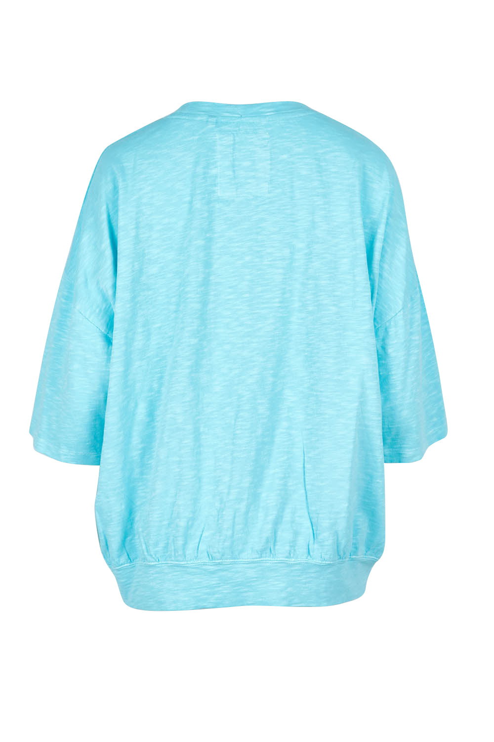 Product shot of the Fundamental Mazie Cotton Sweat Top in colour Tonicblue (Blue), from the back
