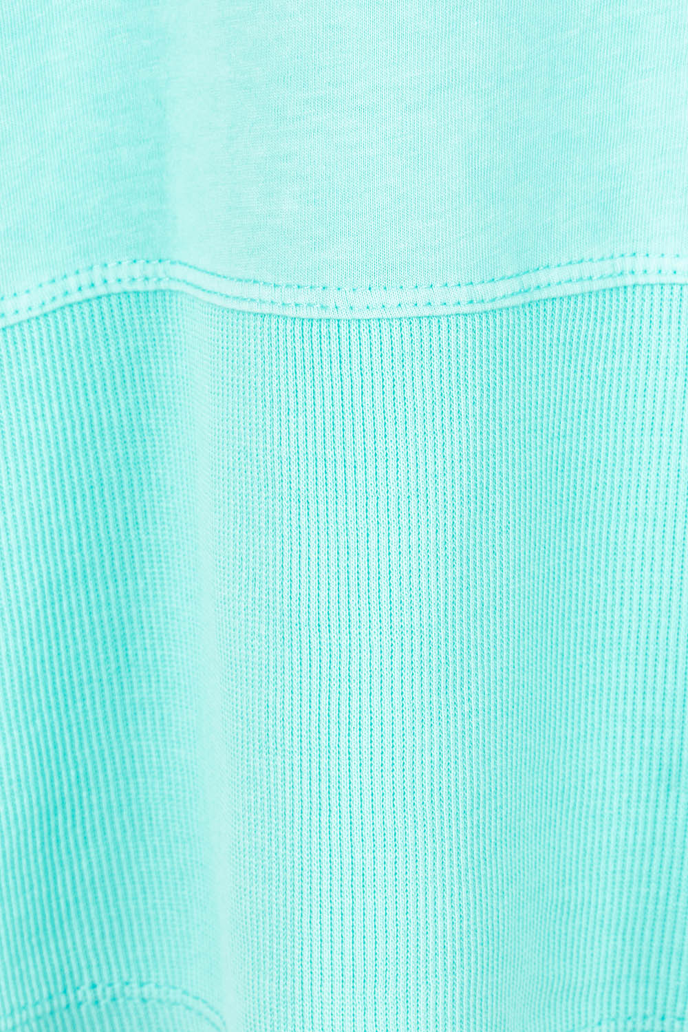 Product shot of the Fundamental Rib Short Sleeve Cotton Tee in colour Tonicblue (Blue), detail