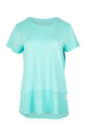 Product shot of the Fundamental Rib Short Sleeve Cotton Tee in colour Tonicblue (Blue), from the front