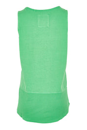Product shot of the Fundamental Rib Cotton Tank in colour Greenbriar (Green), from the back