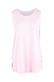 Product shot of the Fundamental Rib Cotton Tank in colour Pink (Pink), from the front