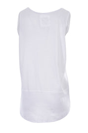 Product shot of the Fundamental Rib Cotton Tank in colour White (White), from the back