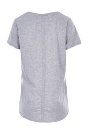 Product shot of the Fundamental Vee Cotton Tee in colour GreyMarle (Grey), from the back