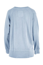 Product shot of the Fundamental Sydney Crew in colour Bluemist (Blue), from the back