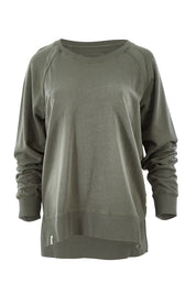 Product shot of the Fundamental Sydney Crew in colour Olivegreen (Green), from the front
