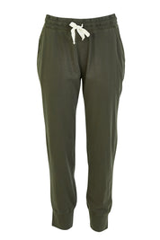 Product shot of the Fundamental Wash Out Pant in colour Darkkhaki (Green), from the front