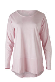 Product shot of the Fundamental Rib Long Sleeve Tee in colour Powderpink (Pink), from the front