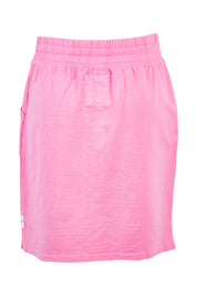 Product shot of the Fundamental Cassie Skirt in colour Bubblegum (Pink), from the back