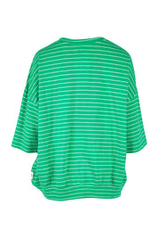 Product shot of the Fundamental Maizie Sweat in colour Brghtgree (Green), from the back