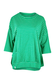 Product shot of the Fundamental Maizie Sweat in colour Brghtgree (Green), from the front